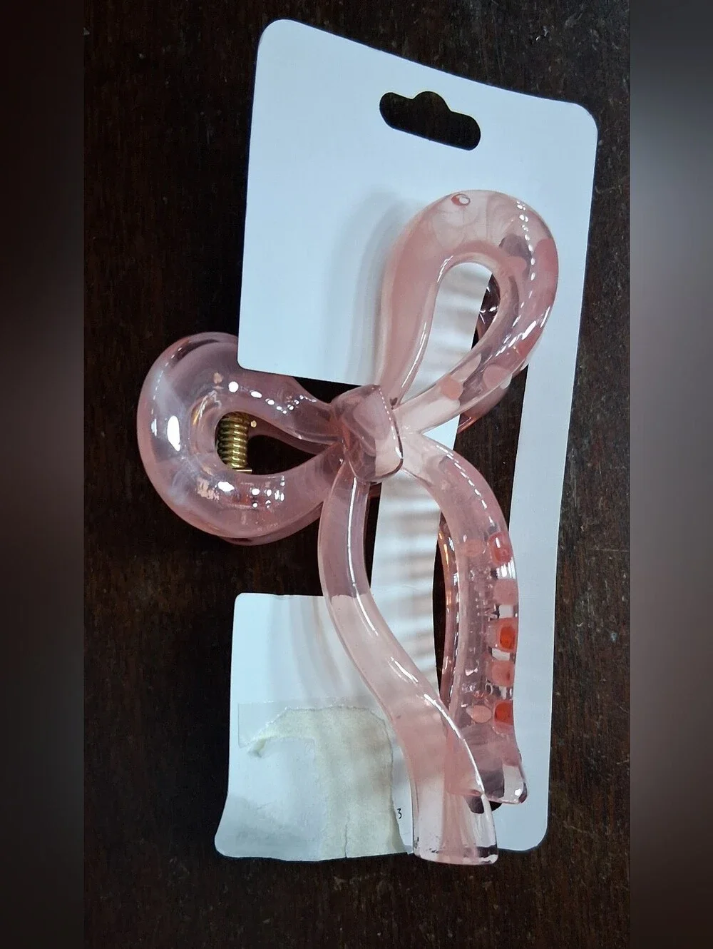 Fashion Jewelry Pink Acrylic Bow Hair Claw Clip NWT!
